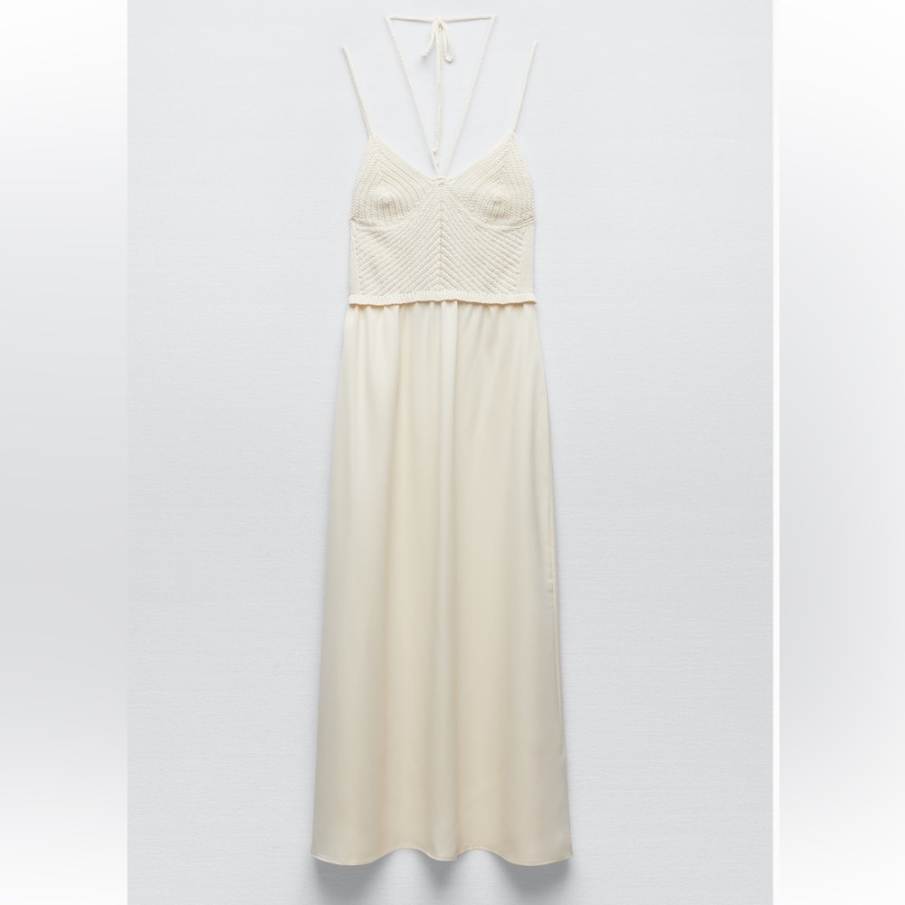 {Zara} Crochet Bodice Slip Dress NWT - Sz L